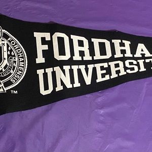 FORDHAM UNIVERSITY  30" SOFT BLACK FELT PENNANT - SHARP TIP  -  BEAUTIFUL NEW